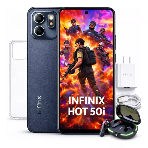 Celular Infinix Hot 50i - 8GB RAM - Negro - 256GB