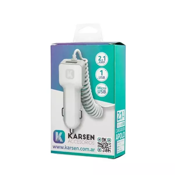 CARGADOR PARA AUTO 12V APOLO MICROUSB KARSEN